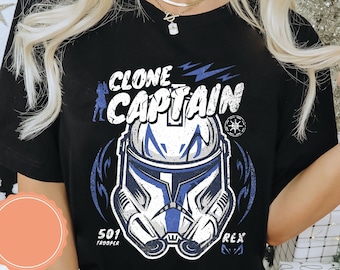 Vintage Disney Star Wars Shirt, Clone Wars Clone Captain Rex T-shirt, Funny Galaxy'S Edge Holiday Trip Tee, Star Wars Outfit Trip