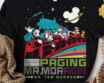 Camisa retro de Disney Space Mountain Tomorrowland, camiseta de Paging Mr Morrow Mickey & Friends, camiseta de viaje familiar Peoplemover de Wdw Magic Kingdom