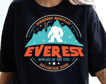 Koszulka Vintage Disney Expedition Everest, Koszulka Disney'S Animal Kingdom, Disney Everest, Koszulka Disney Yeti, Rodzinna wycieczka do Disneylandu