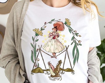 Camicia Funambolo della Casa Stregata, T-shirt Fiore Funambolo, Maglietta retrò Mortale Sciocco, Abiti per la Famiglia Disneyland Halloween