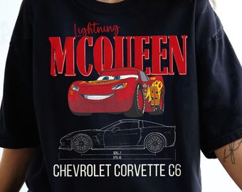 Vintage Disney Pixar Car Land Shirt, Retro Disney Lightning Mcqueen 95 T-shirt, Funny Sally Carrera Tee, Disneyland Holiday Vacation