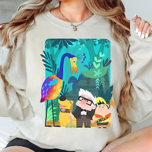 Camisa retro de la película Disney Pixar Up, camiseta divertida de Carl Russell Dug Kevin Paradise Falls, camiseta familiar de Disneyworld, vacaciones familiares en Disneyland