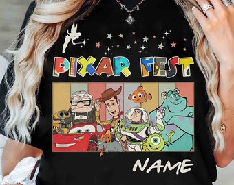 Spersonalizowana koszulka z postaciami Disney Pixar Fest, zabawna koszulka Toy Story, Cars, Monster Inc, Disneyland Family Pixar Pals Playtime Party Tee
