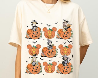 Vintage Disney Princess Pumpkin Halloween Matching Shirt, Disney Ariel Belle Tiana Tshirt, Mickey's Not So Scary Party, The Magic Kingdom
