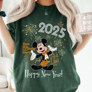 Mickey & Friends Happy New Year Fireworks 2025 Photo Shirt, Wdw Magical Place On Earth Gifts Tshirt, Disney Mickey New Year&#39;s Eve Party 2025