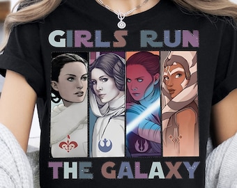 Disney Star Wars Princess Leia Shirt, Girls Run The Galaxy Vintage T-shirt, Galaxy'S Edge Trip Tee, May The Force Be With You, Magic Kingdom
