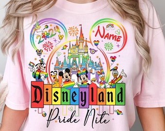 Personalized Disneyland Pride Nite Shirt, Mickey And Friends Lgbt T-shirt, Rainbow Pride Lesbian Gay Support Tee, Disneyland Pride Trip