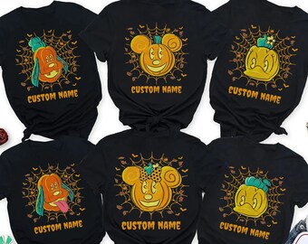 Custom Mickey And Friends Pumpkin Halloween Shirt, Disney Pumpkin Family Matching Tshirt, Mickey's Not So Scary Party, The Magic Kingdom