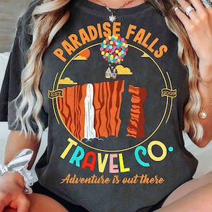 Retro 90S Disney Pixar Up Movie Shirt, Paradise Falls Vacation Travel Co T-shirt, Adventure Is Out There Tee, Disneyland WDW Matching Shirts