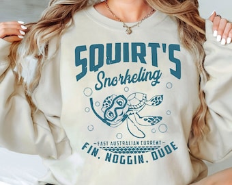 Vintage Disney Pixar Finding Nemo Shirt, Cute Squirts Snorkeling Sea Turtle T-shirt, Disneyworld Family Tee, Disneyland Family Vacation Trip