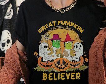 Vintage Great Pumpkin Believer Shirt, I Got A Rock Tshirt, Mickey's Not So Scary Party, Cute Little Ghost, Retro Halloween Ghost Shirts