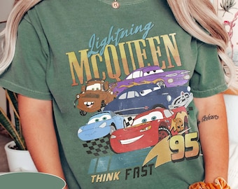 Retro Disney Lightning Mcqueen 95 Shirt, Vintage Disney Pixar Car Land T-shirt, Piston Cup Tee, Disneyland Holiday Vacation, Race Car Shirt