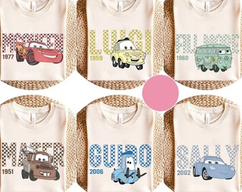 Custom Disney Cars Characters Group Shirt, Lightning Mcqueen And Tow Mater Matching T-shirt, Magic Kingdom Tee, Disneyland Family Trip 2025