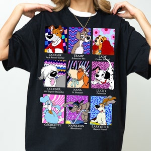 Retro Disney Dog Characters Group Shirt, Walt Disney World Tshirt, , The Animal Kingdom, Disneyland Family Vacation Trip, Dog Mom Dad Lover