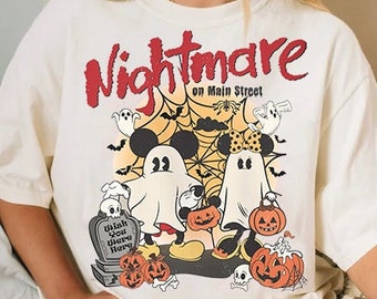 Mickey Minnie Ghost Halloween Vintage Shirt, Disney Halloween Tshirt, Mickeys Not So Scary Party, Nightmare On The Main Street, Mickey Ghost