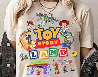 Retro Disney Pixar Toy Story Land Shirt, Funny Toy Story Characters Group T-shirt, Pixar Pals Playtime Party Tee, Disneyland Pixar Fest 2025