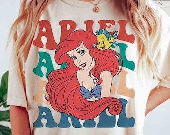 Vintage Disney The Little Mermaid Shirt, Cute Ariel Princess T-shirt, Birthday Girl Trip Tee, Disneyland Family Outfits, WDW Magic Kingdom