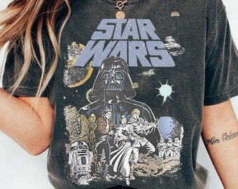 Vintage Disney Star Wars Shirt, Eine neue Hoffnung verblasstes T-Shirt, Galaxy's Edge Reise T-Shirt, Disneyland Reise Familienoutfits, Möge der vierte mit dir sein