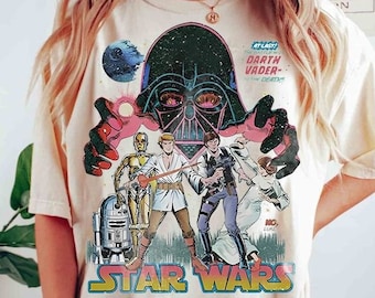 Retro Disney Star Wars Characters Group Shirt, May The Force Be With You T-shirt, Galaxy'S Edge Tee, Disneyland Trip Family Holiday Outfits