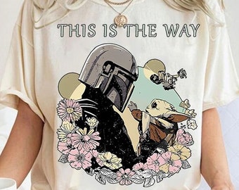 This Is The Way Vintage Shirt, Disney Star Wars Floral T-shirt, Galaxy'S Edge Trip Tee, Star Wars Day Matching, May the 4th Be With You