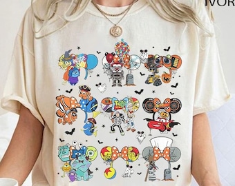 Retro Disney Pixar Characters Halloween Costume Shirt, Inside Out, Monster Inc, Toy Story Tshirt, Mickey's Not So Scary Party, Magic Kingdom