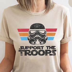 Retro Disney Star Wars Support The Troops Stormtrooper Shirt, Galaxy&#39;S Edge Holiday T-shirt, Birthday Boy Girl Tee, Star Wars Family Outfit