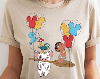 Cute Disney Moana Hei Hei And Pua Mickey Balloons Shirt, Funny Disney Moana Characters T-shirt, Magic Kingdom Tee, Disneyworld Matching Trip