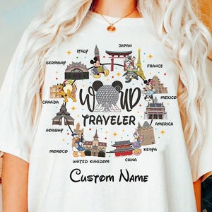 Personalized Disney Epcot Center World Traveler Shirt, Funny Mickey And Friends Vintage T-shirt, Disney World Adventure Tee, Disneyland Trip