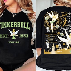 Retro 2-Sided Disney Peter Pan Shirt, Cute Tinkerbell Princess T-shirt, Birthday Girl Trip Tee, Disneyland Princess Matching Gifts