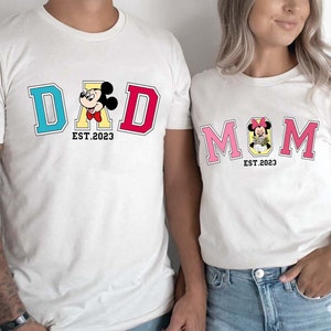 Funny Disney Mom Dad Shirt, Mickey And Minnie T-shirt, Retro Mom Dad Matching Tee, Disney Group Shirt, Mickey Dad Shirt, Minnie Mom Shirt