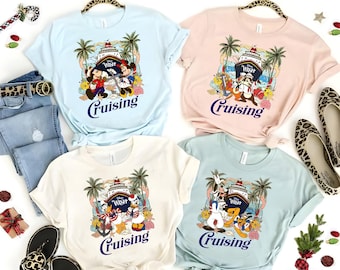Retro Disney Familie Kreuzfahrt Urlaub 2025 Shirt, Mickey und Freunde Cruise Line Tshirt, Disney Wunsch Traum Magie Wunder Fantasy Passende Reise
