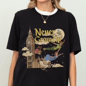 Vintage Peter Pan Never Grow Up Shirt, Disney Tinker Bell Wendy Flight Neverland Retro Tshirt, The Magic Kingdom, WDW Disneyland Trip Shirts