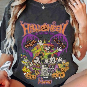 Personalized Disney Halloween On The High Seas Shirt, Mickey And Friends Cruise Line Tshirt, Mickey's Not So Scary Party, Disney Wish Dream
