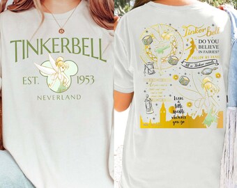 Retro Disney Tinkerbell Shirt, Vintage Tinkerbell 1953 Neverland T-shirt, Disney Peter Pan And Tinker Bell Tee, Disneyland Family Gift