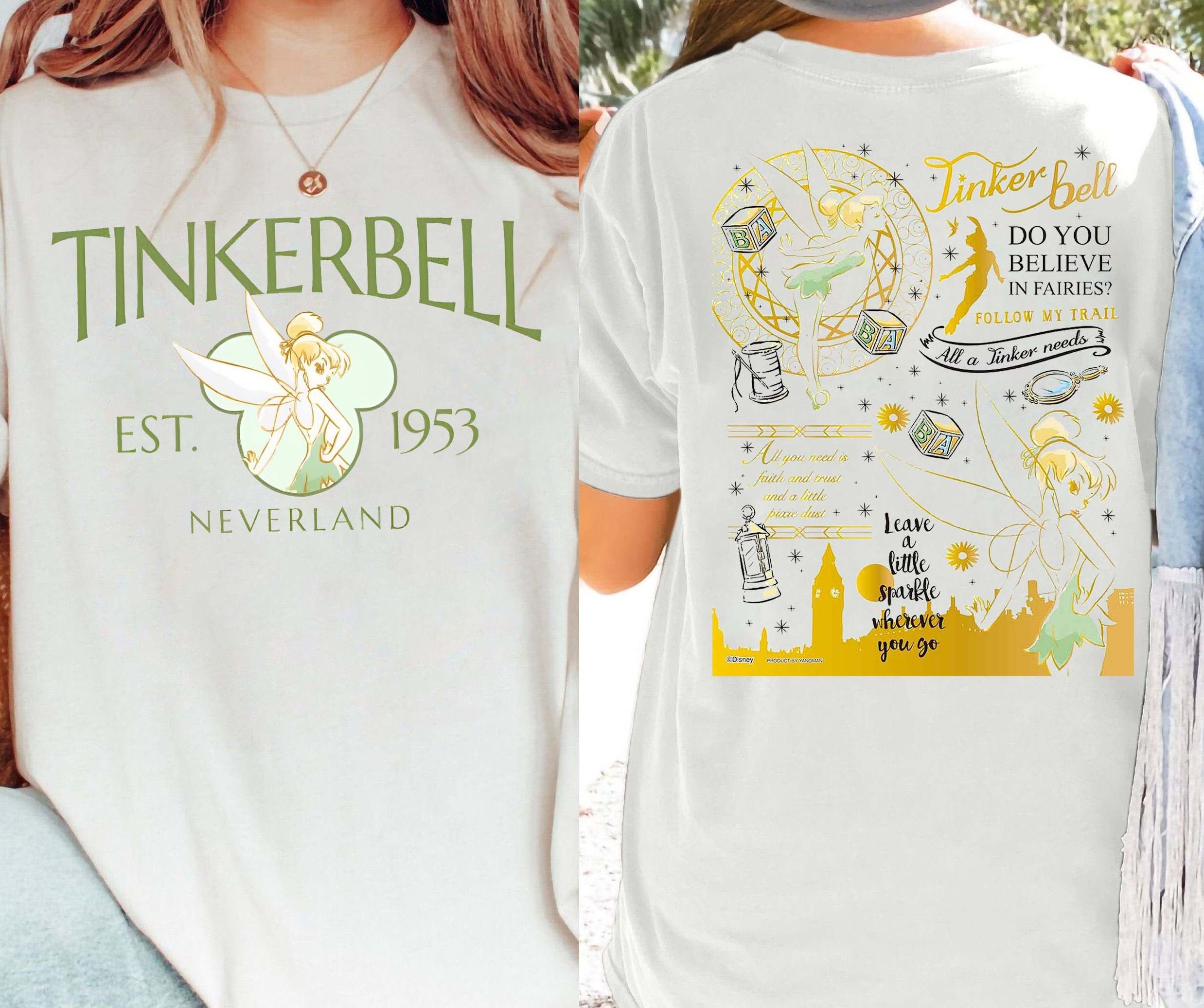 IENA RUGILEE ティンカーベル Tシャツ ダークグレー レトロなディズニーティンカーベルシャツ、ヴィンテージティンカーベル