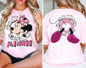 Camiseta retro con retrato divertido de Minnie Mouse, linda camiseta de Mickey y sus amigos, camiseta de Magic Kingdom, viaje familiar a Disneyland, camisetas de Minnie