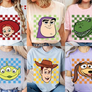 Retro Toy Story Group Character Comfort Colors Shirt, Buzz Lightyear Woody Jessie Bo Peep Tshirt, Disney Family Trip Tee, Disney Pixar Shirt