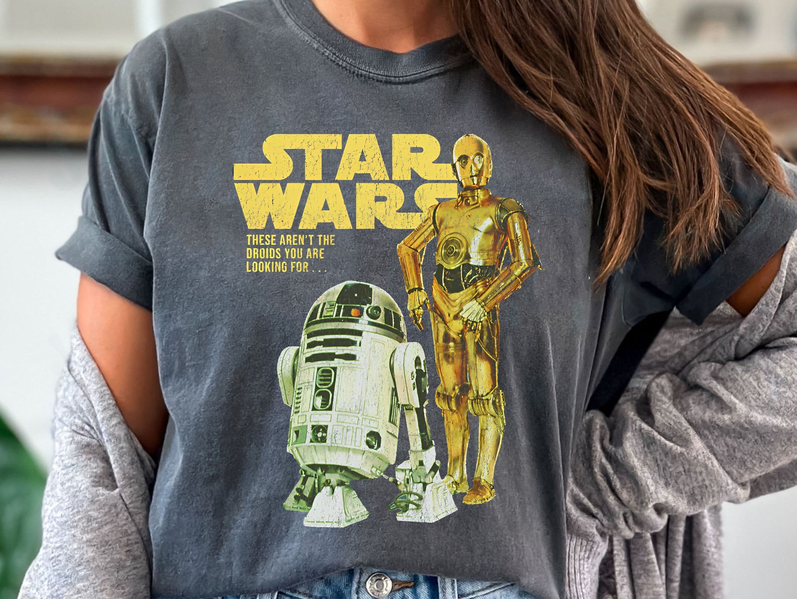 R2-D2 & C-3PO デッドストック　Tシャツ Retro 90S Disney Star Wars R2-D2 & C-3po Logo Portrait Shirt