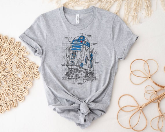 Maglietta Star Wars R2-D2 Schematic - Uomo, Cotone, Design Unico - Foto 4