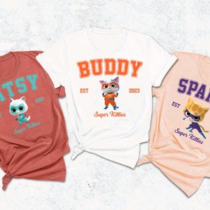 Retro Disney Super Kitties Shirt, Funny Buddy Bitsy Ginny Sparks Cat T-shirt, Disney Hero Kitties Tee, Disney Group Shirt