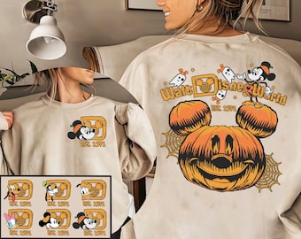Retro 2-Sided Disneyworld Halloween Pumpkin Shirt, Spooky Season Tshirt, Mickey's Not So Scary Party, Halloween Matching Tee, Magic Kingdom