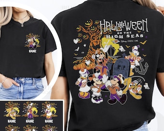 Personalized Disney Wish Fantasy Halloween Cruise 2025 Shirt, Mickey & Friends Halloween On The High Seas Tshirt, Mickeys Not So Scary Party