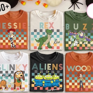 Retro Disney Pixar Toy Story Characters Shirt, Buzz Woody Jessie Slinky Aliens Rex T-shirt, Pixar Pals Playtime Party Tee, WDW Magic Kingdom