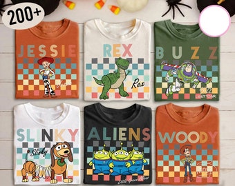 Retro Disney Pixar Toy Story Characters Shirt, Buzz Woody Jessie Slinky Aliens Rex T-shirt, Pixar Pals Playtime Party Tee, WDW Magic Kingdom