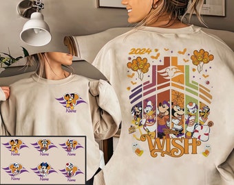 2-Sided Personalized Mickey & Friends Halloween On The High Seas Shirt, Disney Wish Fantasy Magic Shirt, Disney Family Halloween Cruise Trip