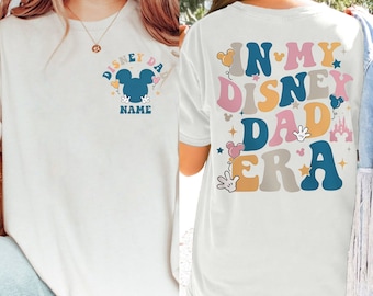 Niestandardowa dwustronna koszulka z epoki mojego ojca Disneya, zabawna koszulka z nadrukiem na Dzień Ojca, koszulka Magic Kingdom, rodzinne stroje wakacyjne do Disneylandu