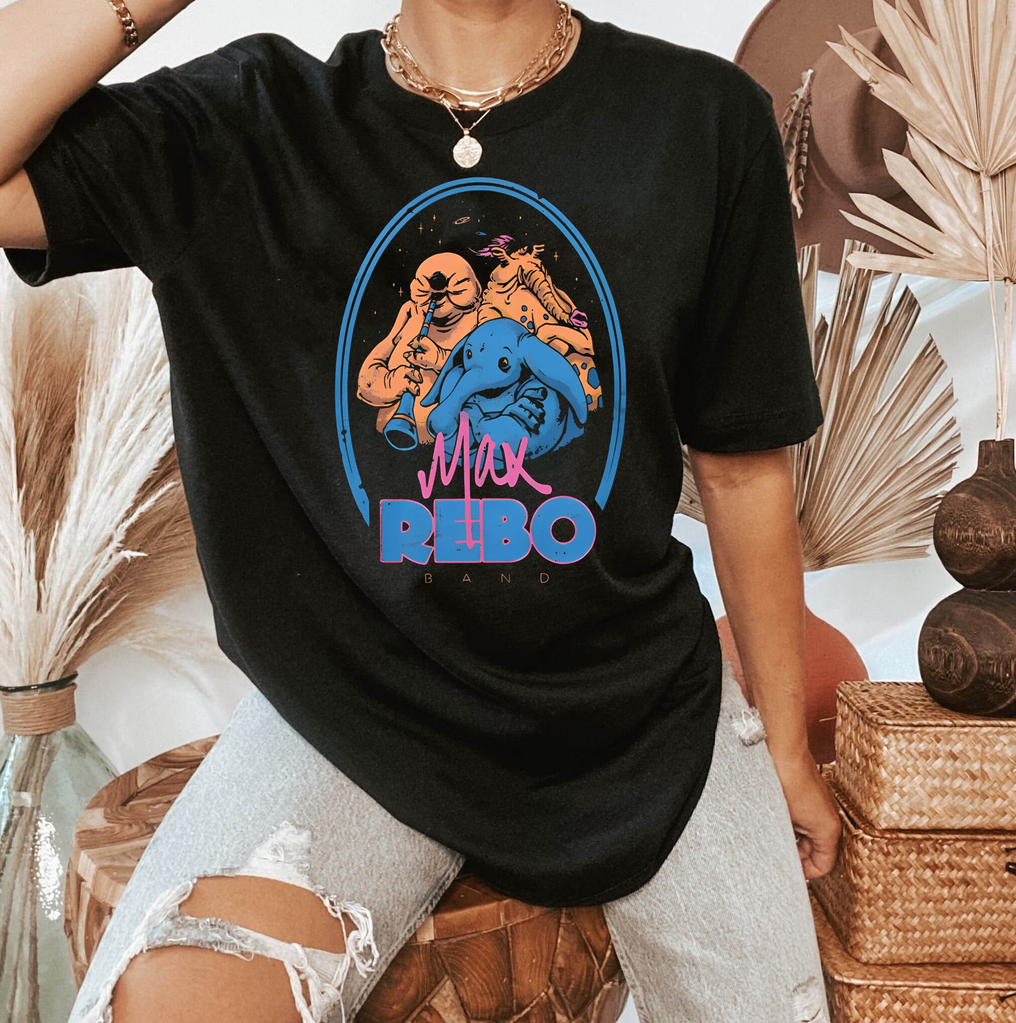 Vintage Star Wars Max Rebo Band Shirt, Star Wars Alien Music Band 