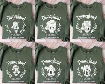 Vintage Disneyland Est 1955 Shirt, Mickey And Friends Xmas Retro Tshirt, Mickey's Very Merry Christmas, Disneyland Xmas Trip Matching