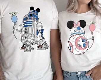 Funny Disney Star Wars Couple Shirt, Funny R2D2 Bb8 T-shirt, Disney Couple Matching Tee, Star Wars Outfit Family Trip, Birthday Boy Girl