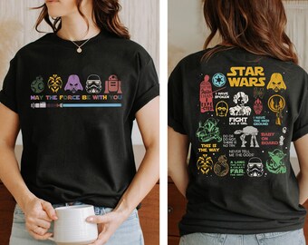 Vintage Disney Star Wars Day Shirt, May The Force Be With You Lightsaber 1977 T-shirt, Galaxy'S Edge Tee, Disneyland Trip Family Outfits